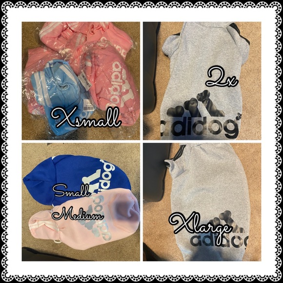 Adidog Pink Logo Fleece Hoodie - Picture 6 of 6